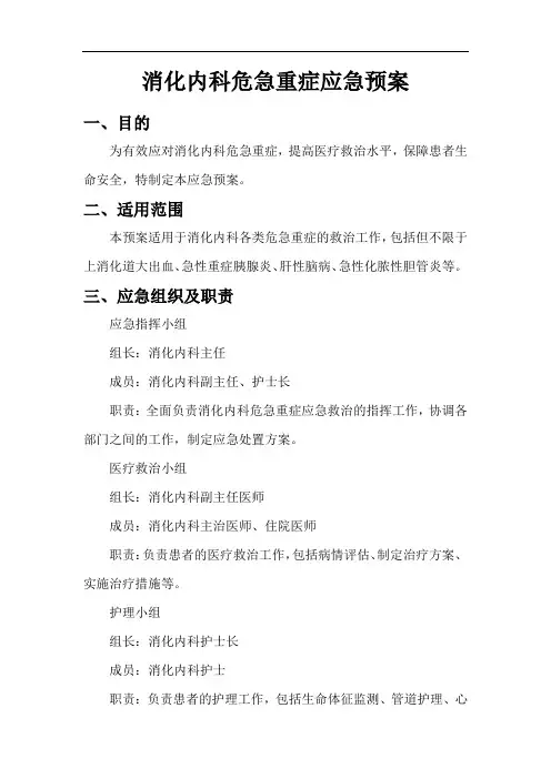 消化内科危急重症应急预案