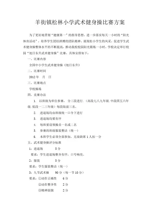 观风海第二小学武术健身操比赛方案1