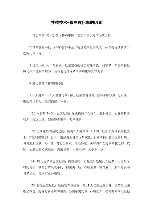 养殖技术-影响孵化率的因素