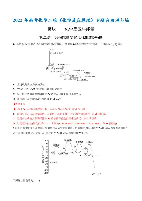 第二讲 突破能量变化活化能(能垒)图(专题训练)(解析版)