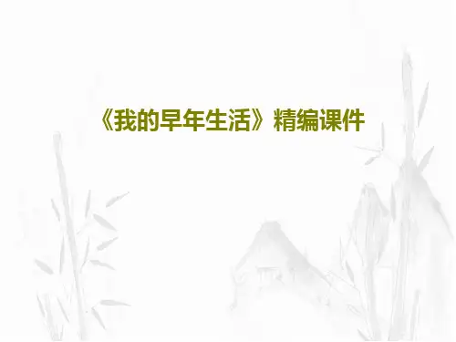 《我的早年生活》精编课件29页PPT
