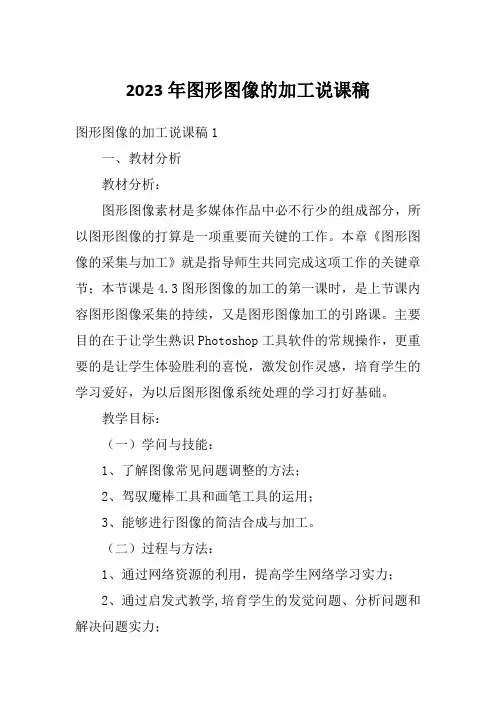 2023年图形图像的加工说课稿