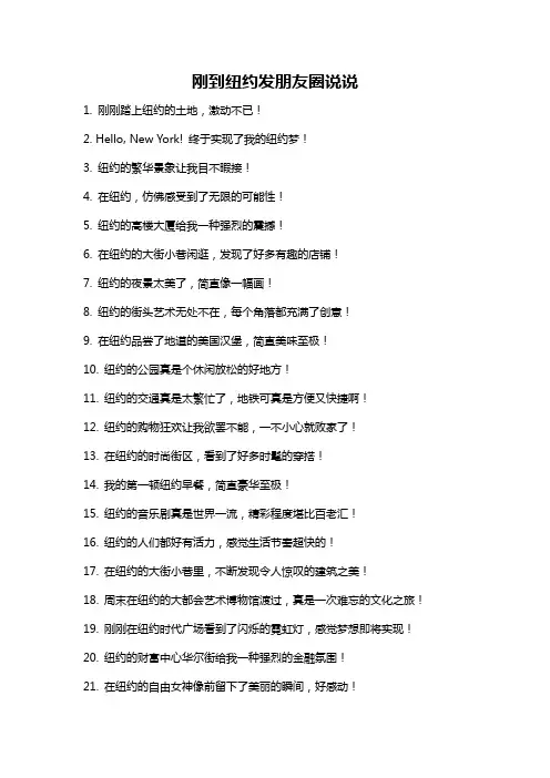 刚到纽约发朋友圈说说