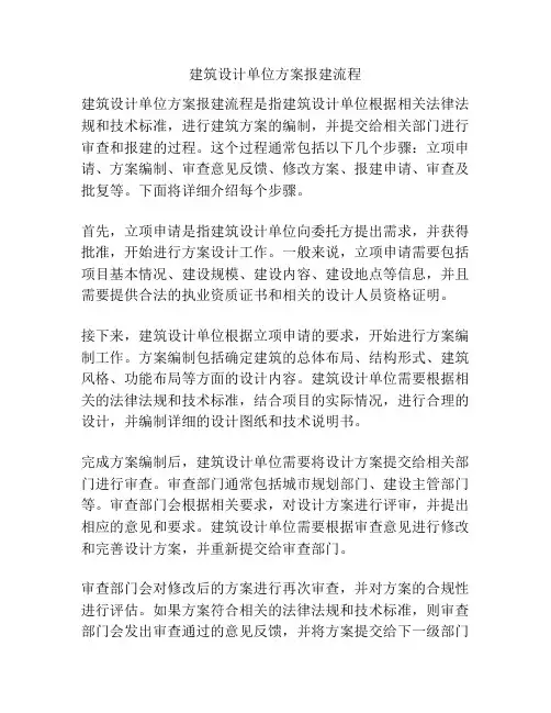 建筑设计单位方案报建流程