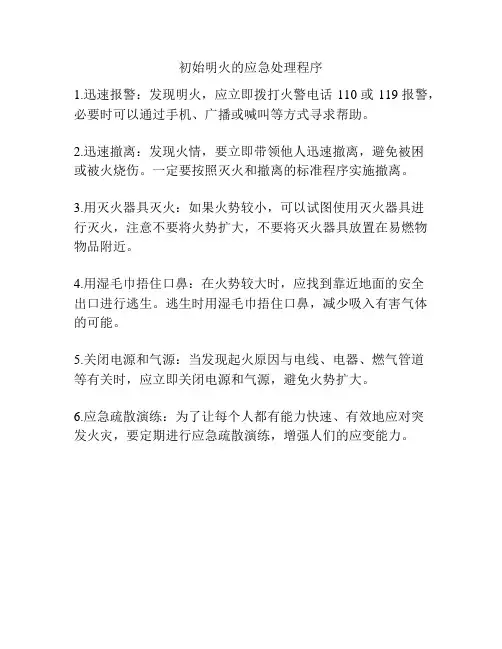 初始明火的应急处理程序