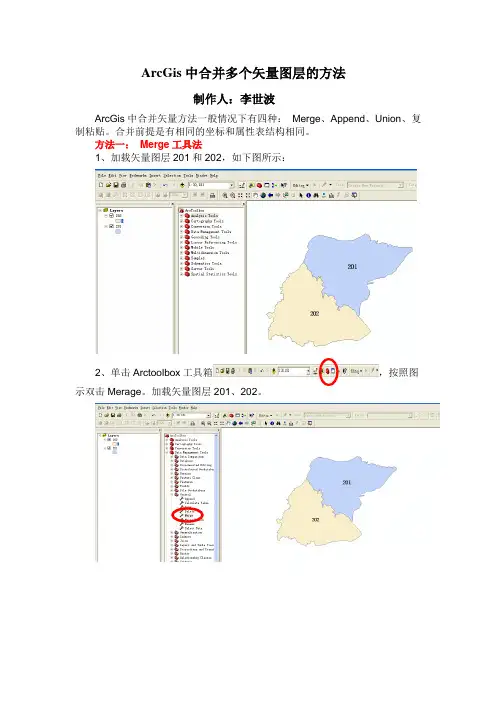 ArcGis中合并矢量图层的方法