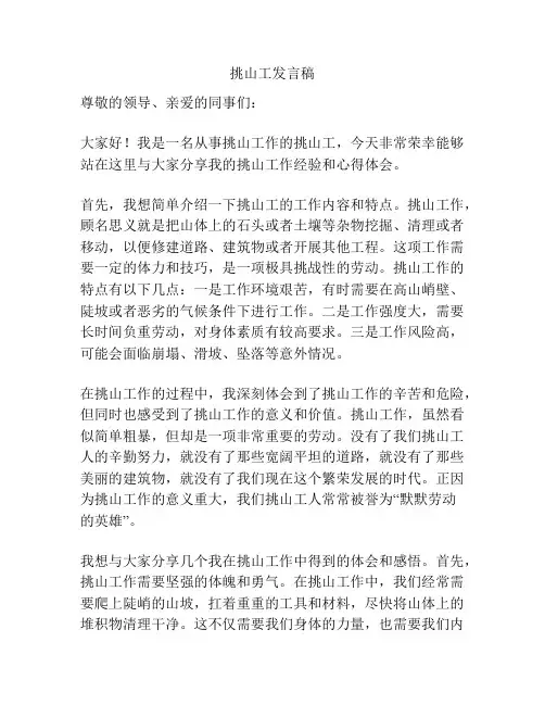 挑山工发言稿