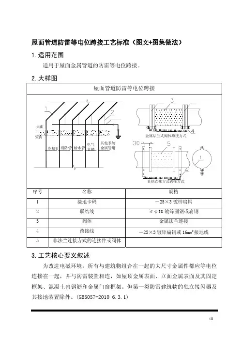 屋面管道防雷等电位跨接工艺标准(图文+图集做法)