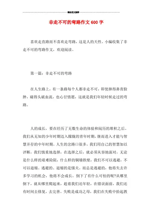 非走不可的弯路作文600字