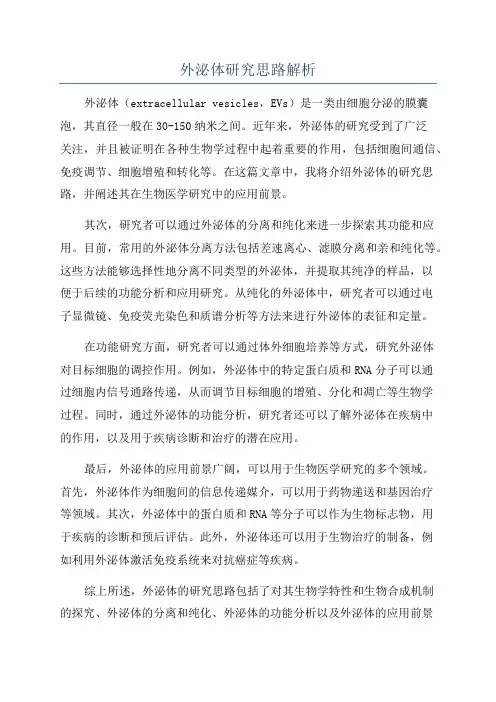 外泌体研究思路解析