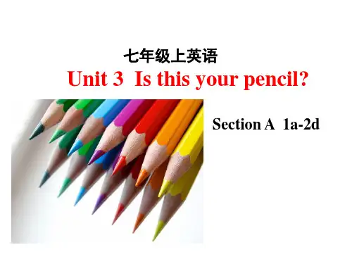 Unit 3  Section A 1a-2d 课件(共23张PPT)人教版七年级英语上册
