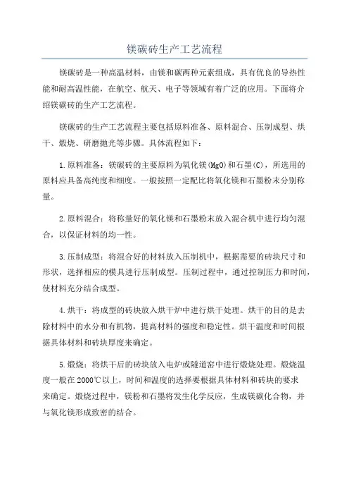 镁碳砖生产工艺流程