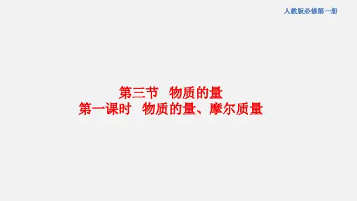 物质的量  摩尔质量(教学课件)--高中化学人教版(2019)必修 第一册