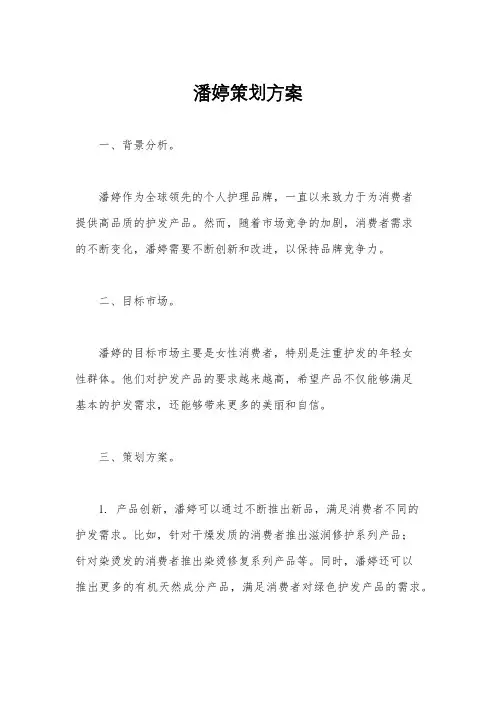 潘婷策划方案