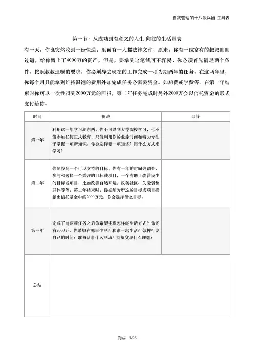 自我管理的十八般兵器