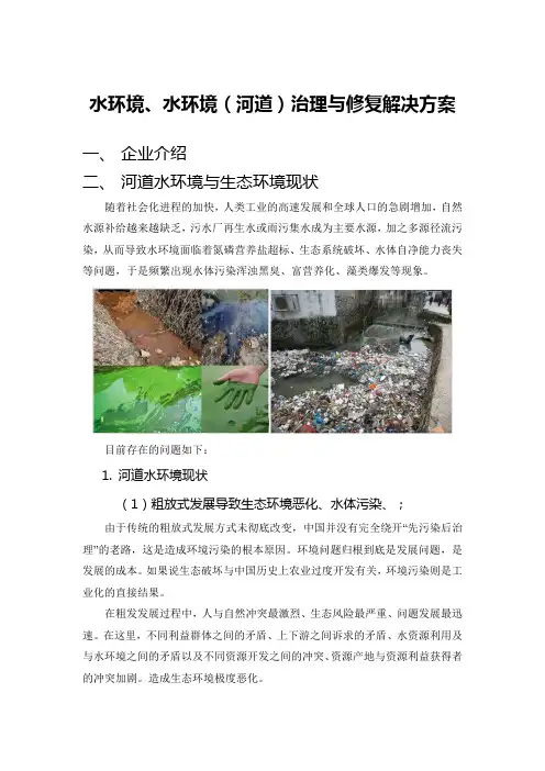 水环境(河道)治理与修复解决方案