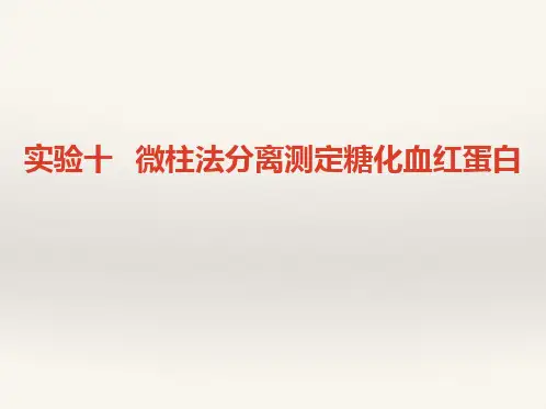 实验6 微柱法分离测定糖化血红蛋白20151109
