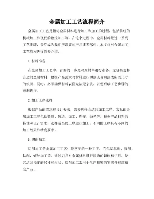金属加工工艺流程简介