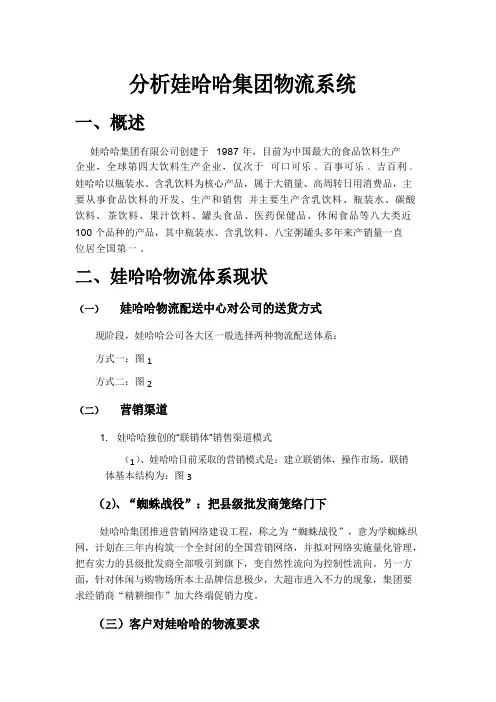 娃哈哈物流系统分析
