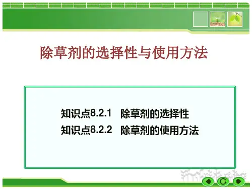 除草剂的选择性与使用方法