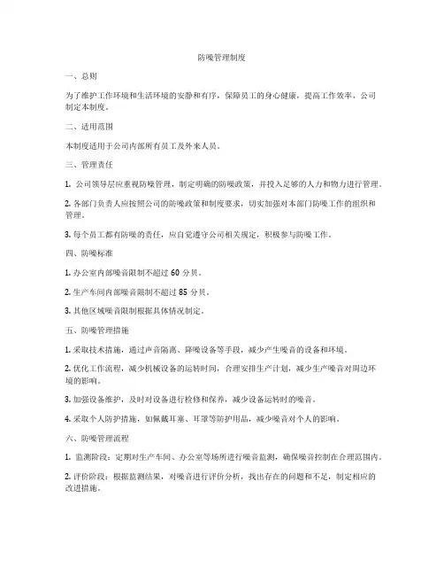 防噪管理制度