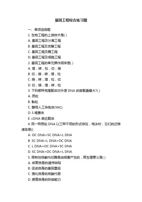 基因工程综合练习题