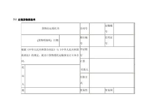 5-1 出境货物报检单