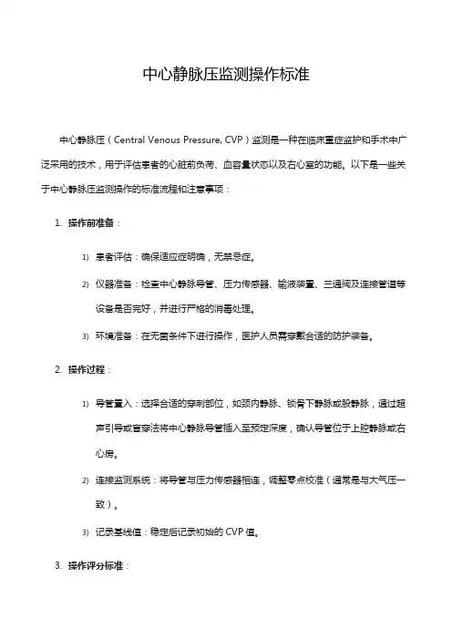 中心静脉压监测操作标准