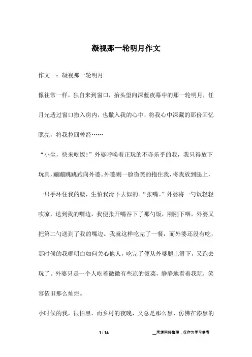 凝视那一轮明月作文