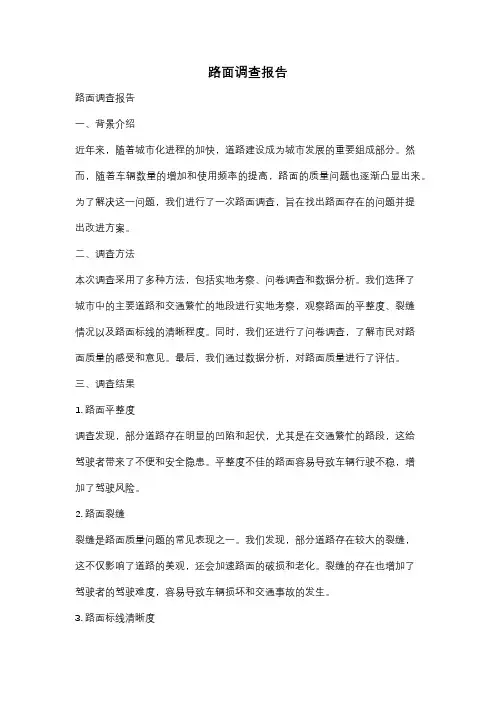 路面调查报告