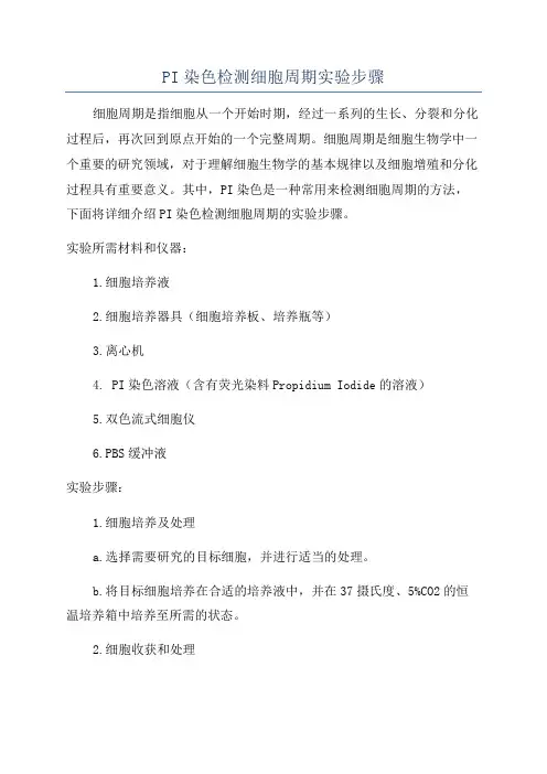 PI染色检测细胞周期实验步骤