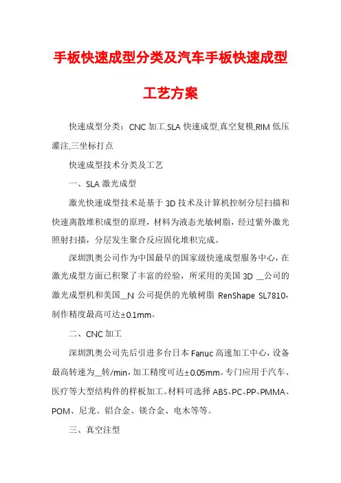 手板快速成型分类及汽车手板快速成型工艺方案