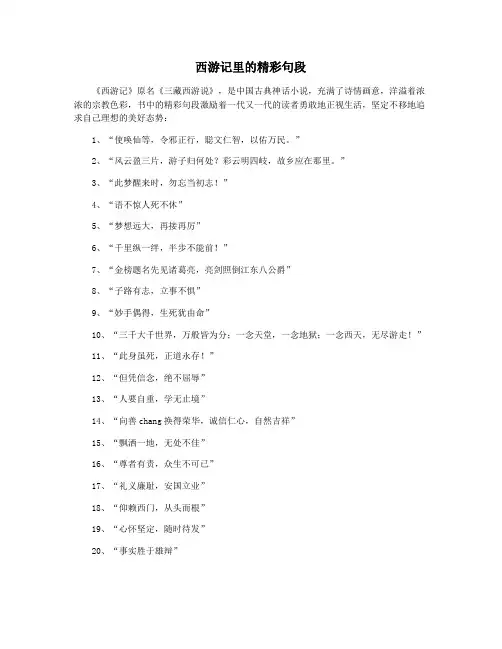 西游记里的精彩句段