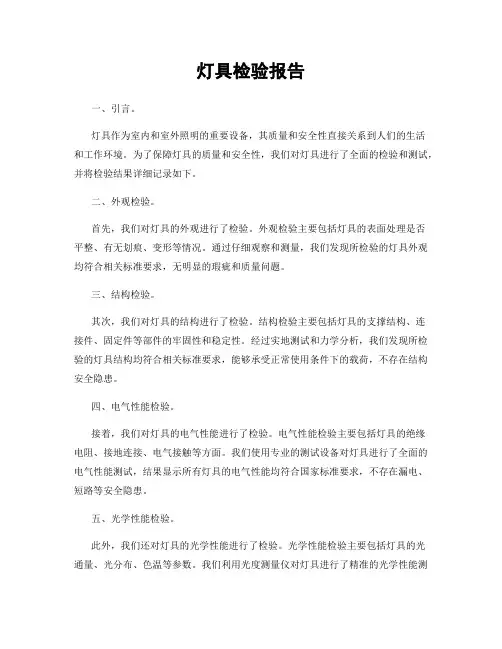 灯具检验报告