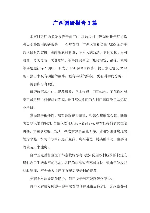 广西调研报告3篇