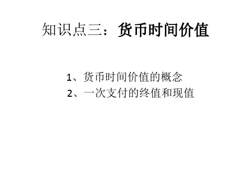 知识点3：货币时间价值