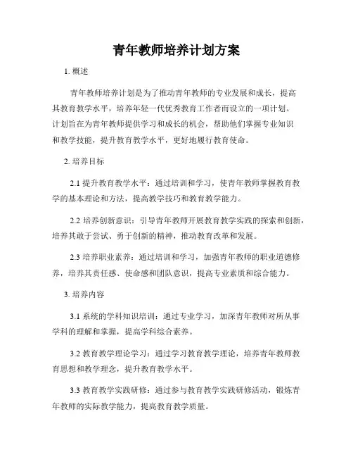 青年教师培养计划方案