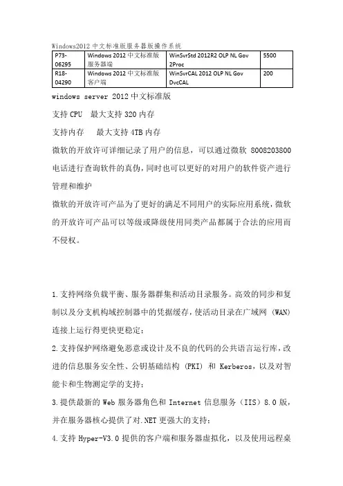 Windows2012中文标准版服务器版操作系统