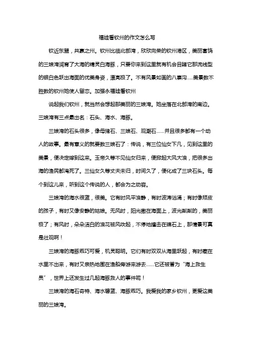 福娃看钦州的作文怎么写