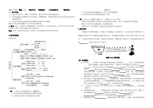 人教版八年级物理上册导学案设计：第二单元《声现象》复习