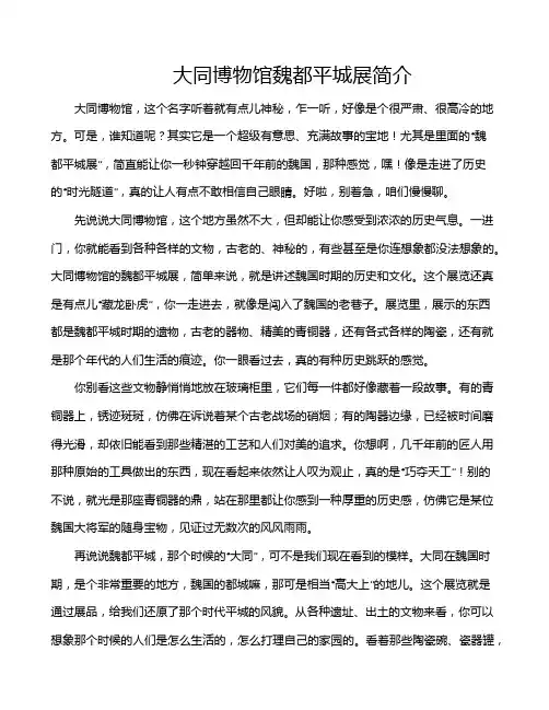 大同博物馆魏都平城展简介