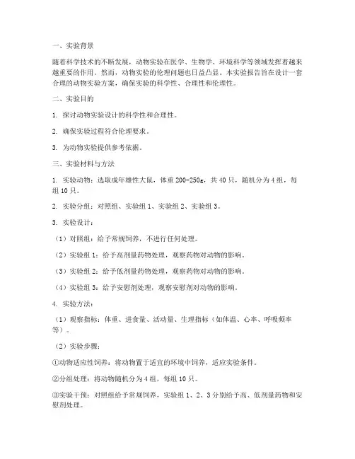 设计动物实验报告