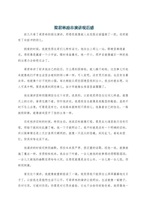 梁君林励志演讲观后感