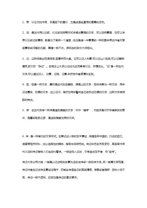 古代文体常识