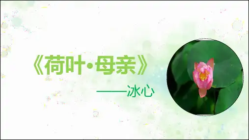 部编版七年级语文上册第7课《散文诗二首——荷叶.母亲》课件