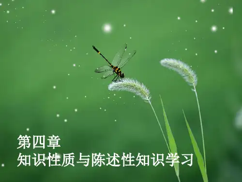皮连生《教育心理学》课件 第四章 知识的性质与陈述性知识学习