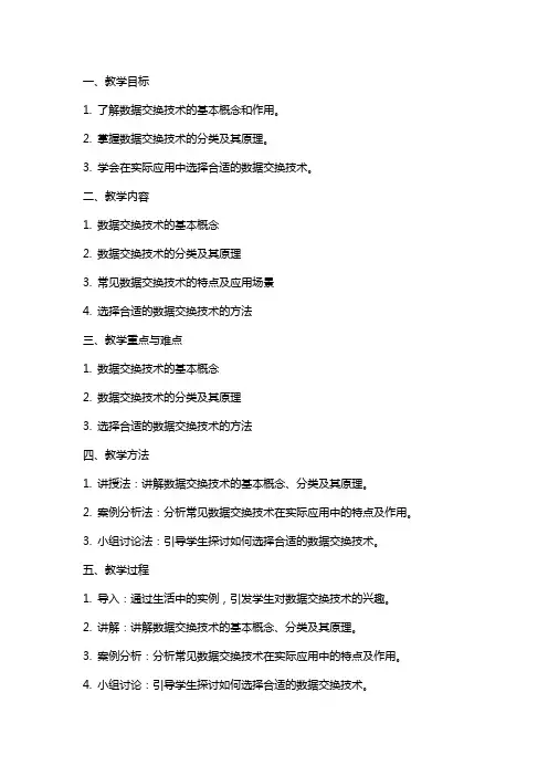 教科版信息技术选修网络技术应用数据交换技术教案发表稿
