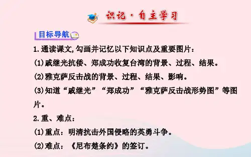 七年级历史下册第三单元明清帝国的繁盛与近代前夜的危机第19课明清抗击外国侵略的英勇斗争课件北师大版