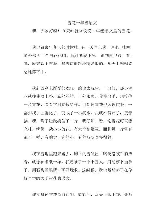 雪花一年级语文