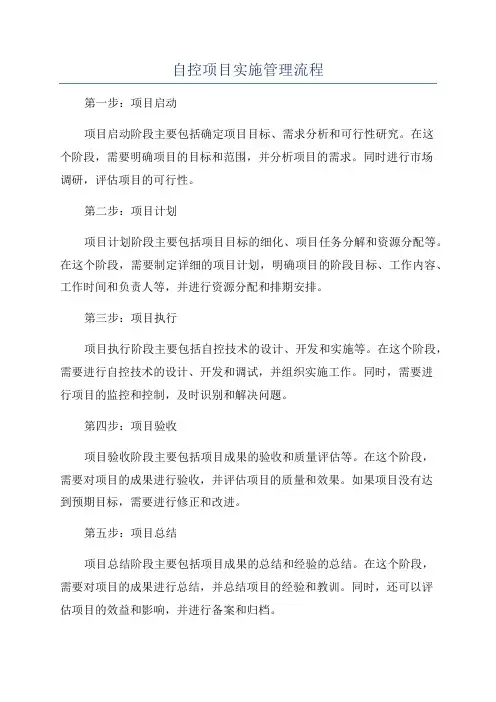 自控项目实施管理流程